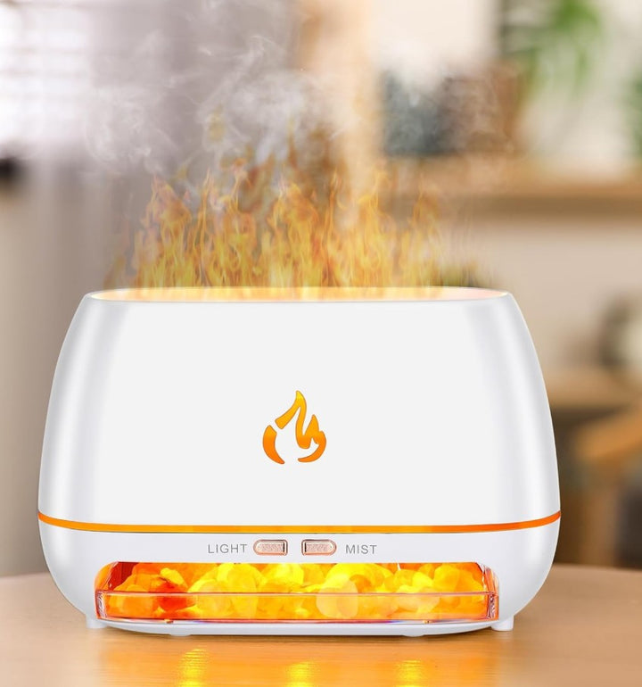 Himalayan Salt Flame Aroma Diffuser – Ultrasonic Cool Mist & LED Humidifier - ClickCrafters