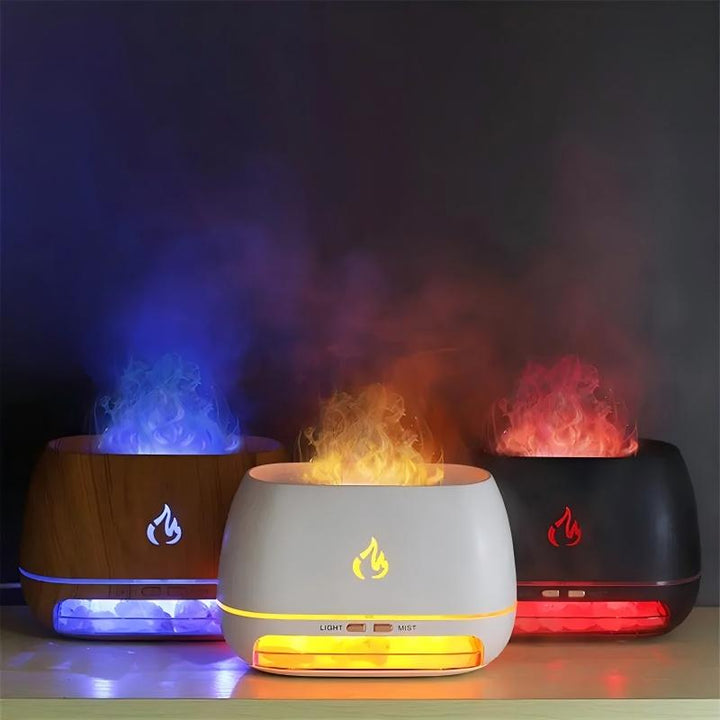 Fun Water Based Diffusers Himalayan Salt Flame Aroma Diffuser – Ultrasonic Cool Mist & LED Humid ...
