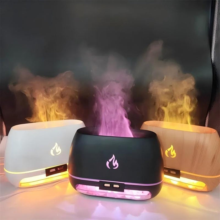 Himalayan Salt Flame Aroma Diffuser – Ultrasonic Cool Mist & LED Humidifier - ClickCrafters