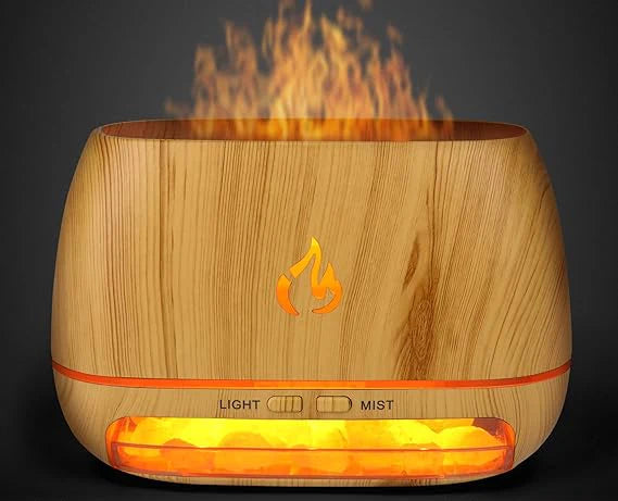 Himalayan Salt Flame Aroma Diffuser – Ultrasonic Cool Mist & LED Humidifier - ClickCrafters